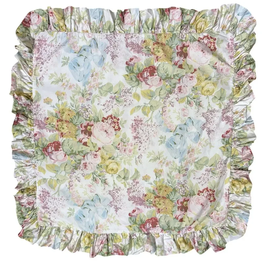 Lauren Ralph Lauren Shelter Island Floral Ruffle Trim Cotton Euro Sham (1)